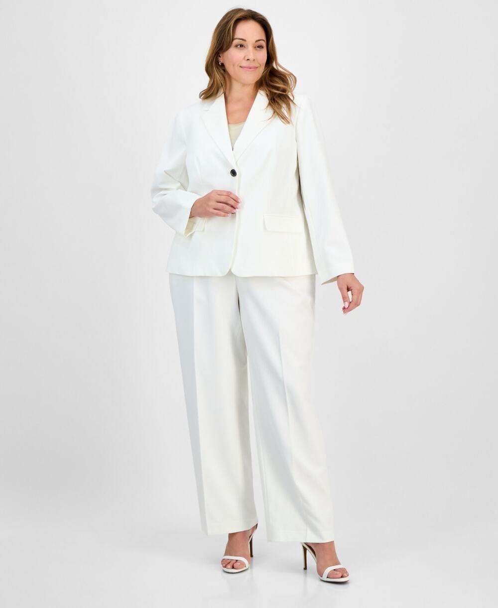 Le Suit Plus Size Two-Button Jacket & Pull-On 2 Piece Pantsuit Size 16W 3856